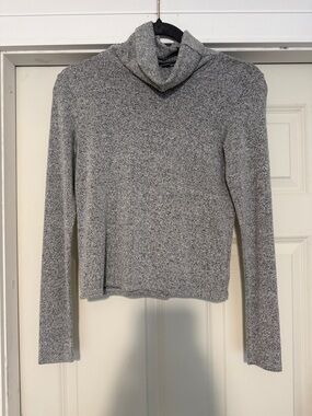 aerie Heather Gray Cowl Neck Turtleneck Sweater